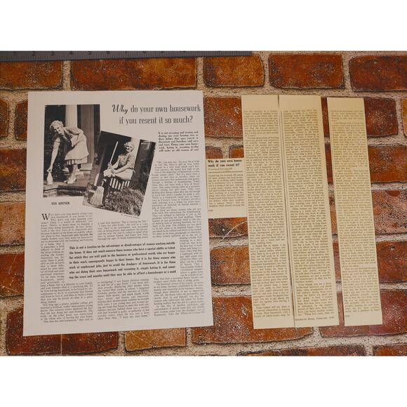 1940‎ "Why Do Your Own Housework If You Resent It So Much?" Vtg Print Article - Picture 9 of 9